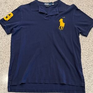 Polo Ralph Lauren Men’s Polo Shirt Navy and Yellow Big Pony Size Large